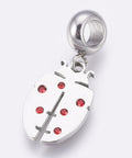 304 Stainless Steel European Large Hole Pendants, Ladybug 304 Stainless Steel European Large Hole Pendants, Ladybug