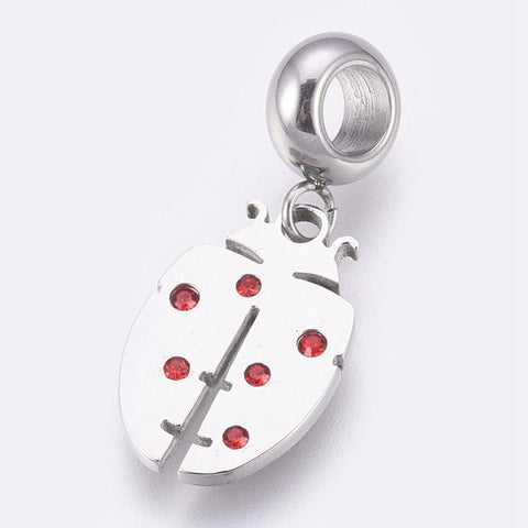 304 Stainless Steel European Large Hole Pendants, Ladybug 304 Stainless Steel European Large Hole Pendants, Ladybug