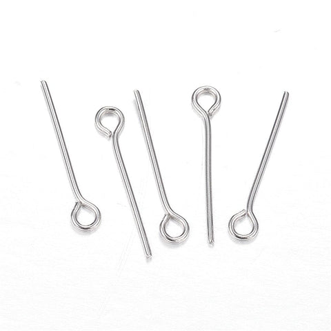 304 Stainless Steel Eye Pin, Stainless Steel Color Size: about 20mm long (10 GMS) 304 Stainless Steel Eye Pin, Stainless Steel Color Size: about 20mm long (10 GMS)