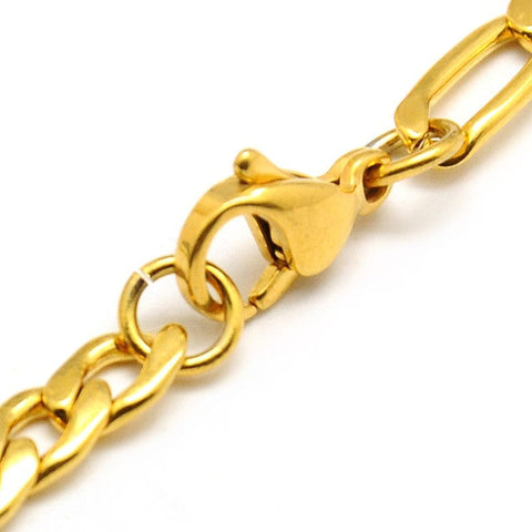304 Stainless Steel Figaro Chain Bracelet, Golden, 21cm 304 Stainless Steel Figaro Chain Bracelet, Golden, 21cm