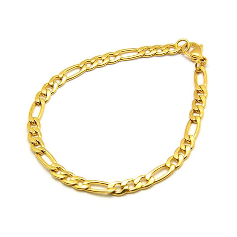 304 Stainless Steel Figaro Chain Bracelet, Golden, 21cm 304 Stainless Steel Figaro Chain Bracelet, Golden, 21cm