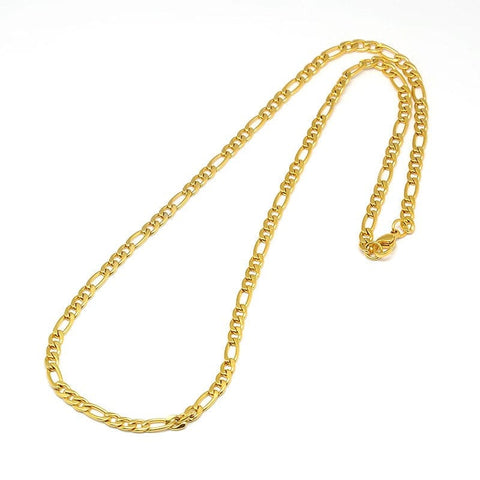 304 Stainless Steel Figaro Chain Necklace Makings, Golden Size: about 3mm wide, 17.91"(45.5cm) long, 304 Stainless Steel Figaro Chain Necklace Makings, Golden Size: about 3mm wide, 17.91"(45.5cm) long,