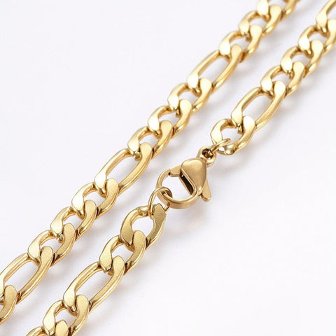 304 Stainless Steel Figaro Chain Necklaces, Golden  5.5mm wide (60cm) 304 Stainless Steel Figaro Chain Necklaces, Golden  5.5mm wide (60cm)