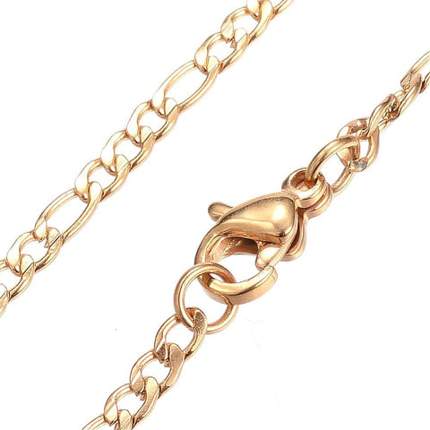 304 Stainless Steel Figaro Chain Necklaces, Golden, 50cm 304 Stainless Steel Figaro Chain Necklaces, Golden, 50cm