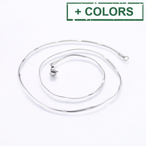 304 Stainless Steel Flat Snake Chain Necklace  (45cm) 304 Stainless Steel Flat Snake Chain Necklace  (45cm)