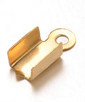 304 Stainless Steel Folding Crimp Ends, Golden Size: about 4mm wide, 10mm long 304 Stainless Steel Folding Crimp Ends, Golden Size: about 4mm wide, 10mm long