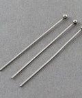 304 Stainless Steel Head Pins, 30mm 304 Stainless Steel Ball Head pins Size: about 30mm long, pin: 0.7mm, ball: 2mm in diameter.