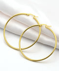 304 Stainless Steel Hoop Earring, Ring, Golden ​​304 Stainless Steel Hoop Earring, Ring, Golden