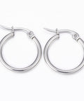 304 Stainless Steel Hoop Earrings,  20mm 304 Stainless Steel Hoop Earrings, Stainless Steel Color Size: about 20mm long, 19mm wide, 2mm thick, pin: 1x0.8mm.