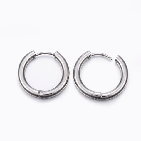 304 Stainless Steel Hoop Earrings, 21mm 304 Stainless Steel Hoop Earrings, 21mm