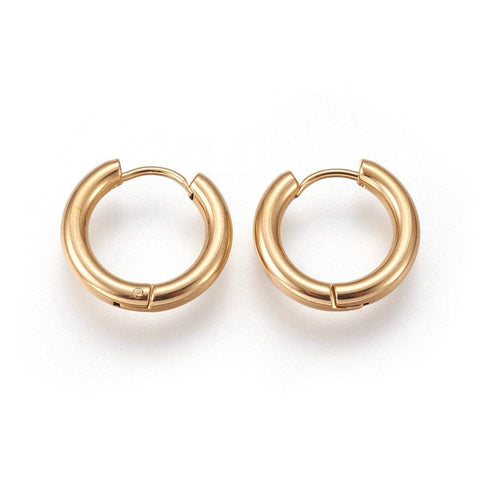 304 Stainless Steel Hoop Earrings, Ring, Golden 304 Stainless Steel Hoop Earrings, Ring, Golden Size: about 21.5mm wide, 21mm long, 3mm thick, pin: 1mm.