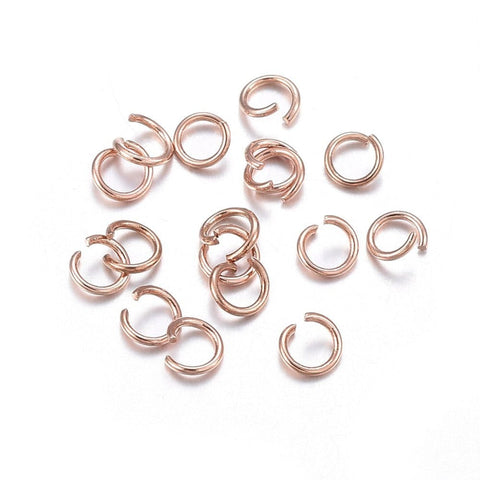 304 Stainless Steel Jump Rings, Open Jump Rings, Rose Gold 304 Stainless Steel Jump Rings, Open Jump Rings, Rose Gold Size: about 3mm in diameter, 0.5mm thick.