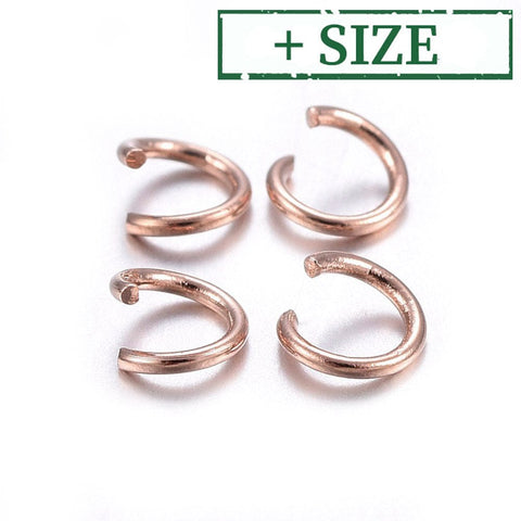 304 Stainless Steel Jump Rings, Open Jump Rings, Rose Gold 304 Stainless Steel Jump Rings, Open Jump Rings, Rose Gold Size: about 5mm in diameter, 0.7mm thick.