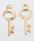 304 Stainless Steel, Key, Golden 15X6mm 304 Stainless Steel, Key, Golden 15X6mm