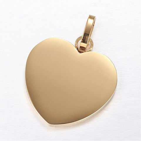 Golden 304 Stainless Steel Laser Engravable Blank Pendants, Heart, 28mm 304 Stainless Steel Laser Engravable Blank Pendants, Heart, 28mm