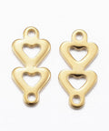 304 Stainless Steel Links, Heart, Golden 12MM 304 Stainless Steel Links, Heart, Golden Size: about 12mm long, 6mm wide, 1mm thick, hole: 1mm.