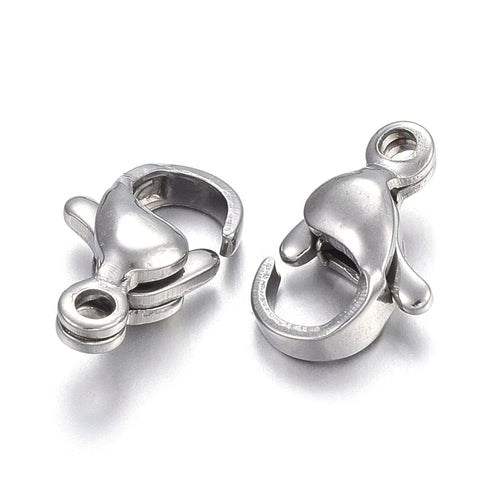304 Stainless Steel Lobster Claw Clasps, 10mm 304 Stainless Steel Lobster Claw Clasps, 10mm