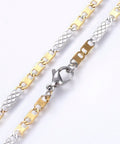 304 Stainless Steel Mariner Link Necklaces, Golden & Stainless Steel Color, 50cm 304 Stainless Steel Mariner Link Chains Necklaces, Golden & Stainless Steel Color Size: about 19.68"(50cm) long, 3.5mm wide, links: 7.5~12.5x3.5x0.6mm