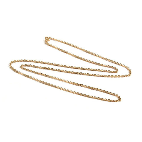 304 Stainless Steel Necklaces, Faceted, Golden, 74.9cm 304 Stainless Steel Necklaces, Cable Chain Necklaces, with Lobster Claw Clasps, Faceted, Golden Size: about 29.5"(74.9cm) long, 2.5mm wide, links: 3.5x2.5x0.8mm.