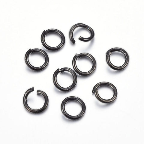 304 Stainless Steel Open Jump Rings, Gunmetal 304 Stainless Steel Open Jump Rings, Gunmetal