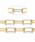 304 Stainless Steel Paperclip Chains, Oval, Golden 17mm long 304 Stainless Steel Paperclip Chains, Oval, Golden 17mm long