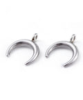 STAINLESS STEEL COLOR 304 Stainless Steel pendant, Double Horn-Crescent Moon, 14.5mm 304 Stainless Steel pendant, Double Horn-Crescent Moon, 14.5mm