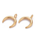 SH6679B GOLDEN 304 Stainless Steel pendant, Double Horn-Crescent Moon, 14.5mm 304 Stainless Steel pendant, Double Horn-Crescent Moon, 14.5mm