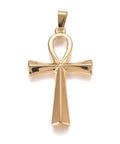 304 Stainless Steel Pendants, Ankh Cross, Golden 25.5mm wide, 44.5mm long 304 Stainless Steel Pendants, Ankh Cross, Golden Size: about 25.5mm wide, 44.5mm long, 2.5mm thick, hole: 7.5x3.5mm.