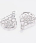(SP6450A) 304 Stainless Steel Pendants, Heart, Filigree,  20mm (10 PCS) 304 Stainless Steel Pendants, Heart, Filigree, Stainless Steel Color Size: about 20mm long, 15mm wide, 1mm thick, hole: 1mm.