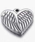 304 Stainless Steel Pendants, Heart with Wing, 18mm 304 Stainless Steel Pendants, Heart with Wing, 18mm