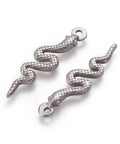 304 Stainless Steel Pendants, Snake, Antique Silver 31mm long 304 Stainless Steel Pendants, Snake, Antique Silver 31mm long