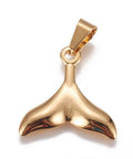 304 Stainless Steel Pendants, Whale Tail Shape, Golden 25mm wide 304 Stainless Steel Pendants, Whale Tail Shape, Golden 25mm wide
