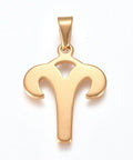 ARIES 304 Stainless Steel Pendants, Zodiac Signs 304 Stainless Steel Pendants, Zodiac Signs