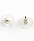 304 Stainless Steel Plastic Earring Ear Nuts, 11.5mm 304 Stainless Steel Plastic Earring Ear Nuts, Stainless Steel Color Size: about 11.5mm long, 6mm thick, hole: 0.8mm.