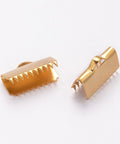 304 Stainless Steel Ribbon Ends, Golden 15MM 304 Stainless Steel Ribbon Ends, Golden