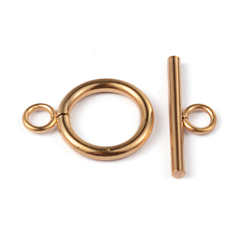 304 Stainless Steel Ring Toggle Clasps, Golden 304 Stainless Steel Ring Toggle Clasps, Golden