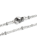 304 Stainless Steel Rolo Chains Necklaces, (45cm) long, 304 Stainless Steel Rolo Chains Necklaces, with Lobster Claw Clasps, Stainless Steel Color Size: about 17.7"(45cm) long, 1.5mm wide, bead: 1x2mm.