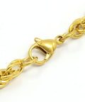 304 Stainless Steel Rope Chain Bracelet , Golden 5mm wide, (205mm) 304 Stainless Steel Rope Chain Bracelet , Golden 5mm wide, (205mm)