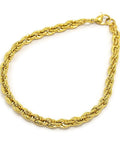 304 Stainless Steel Rope Chain Bracelet , Golden 5mm wide, (205mm) 304 Stainless Steel Rope Chain Bracelet , Golden 5mm wide, (205mm)