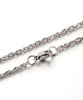 304 Stainless Steel Rope Chain Necklaces, 59.9cm 304 Stainless Steel Rope Chain Necklaces, Stainless Steel Color Size: about 2mm wide, 23.6"(59.9cm) long; links; 3.5x2x0.2mm.