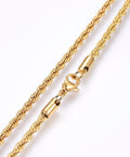 304 Stainless Steel Rope Chain Necklaces, Golden (45cm) long 304 Stainless Steel Rope Chain Necklaces, Golden (45cm) long