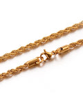 304 Stainless Steel Rope Chain Necklaces, Golden, 50cm 304 Stainless Steel Rope Chain Necklaces, Golden, 50cm