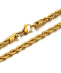 304 Stainless Steel Rope Chain Necklaces, Golden, 59.9cm long 304 Stainless Steel Rope Chain Necklaces, Golden, 59.9cm long
