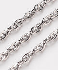 304 Stainless Steel Rope Chains, Soldered, about 3mm 304 Stainless Steel Rope Chains, Soldered, about 3mm