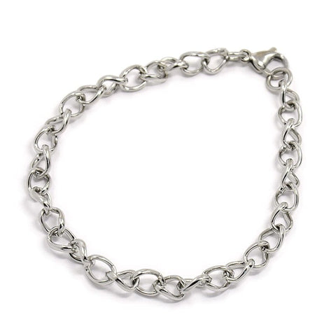304 Stainless Steel Side Twisted Chain Bracelet, 22cm 304 Stainless Steel Side Twisted Chain Bracelet, 22cm