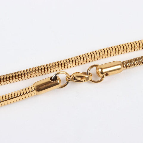 304 Stainless Steel Snake Chain Necklace Makings, Golden Size:(59.9cm) long, 304 Stainless Steel Snake Chain Necklace Makings, Golden Size:(59.9cm) long,
