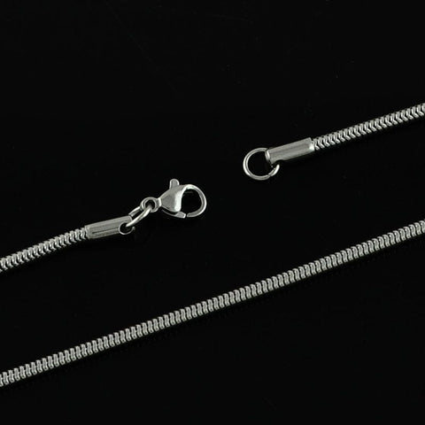 304 Stainless Steel Snake Chain Necklaces, (49.8cm) long 304 Stainless Steel Snake Chain Necklaces, with Lobster Clasps, Stainless Steel Color Size: about 19.6"(49.8cm) long, 1mm thick.