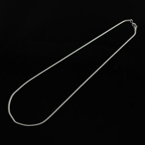 304 Stainless Steel Snake Chain Necklaces, (49.8cm) long 304 Stainless Steel Snake Chain Necklaces, with Lobster Clasps, Stainless Steel Color Size: about 19.6"(49.8cm) long, 1mm thick.