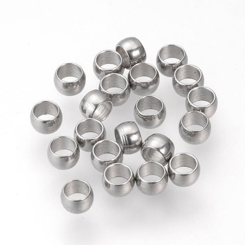 304 Stainless Steel Spacer Beads, Rondelle, 3mm 304 Stainless Steel Spacer Beads, Stainless Steel Color Size: about 3mm in diameter, 2mm thick, hole: 2mm.