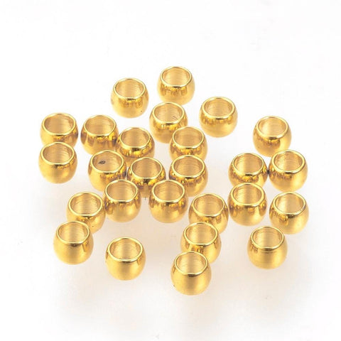 304 Stainless Steel Spacer Beads, Rondelle, Golden, 1.5mm 304 Stainless Steel Crimp Beads, Golden Size: about 1.5mm in diameter, 0.8mm thick, hole: 0.8mm.